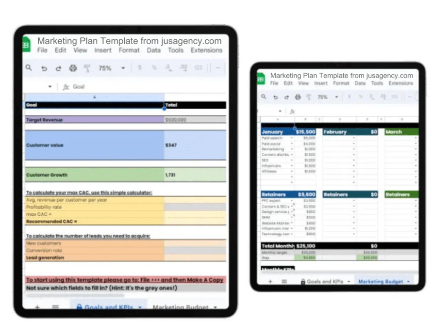Jus Agency - Marketing Plan Template