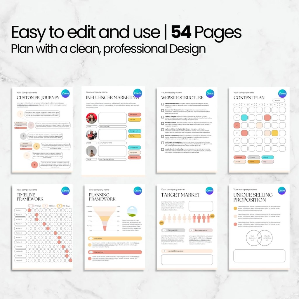 Jus Agency | Business Planner Canva Template